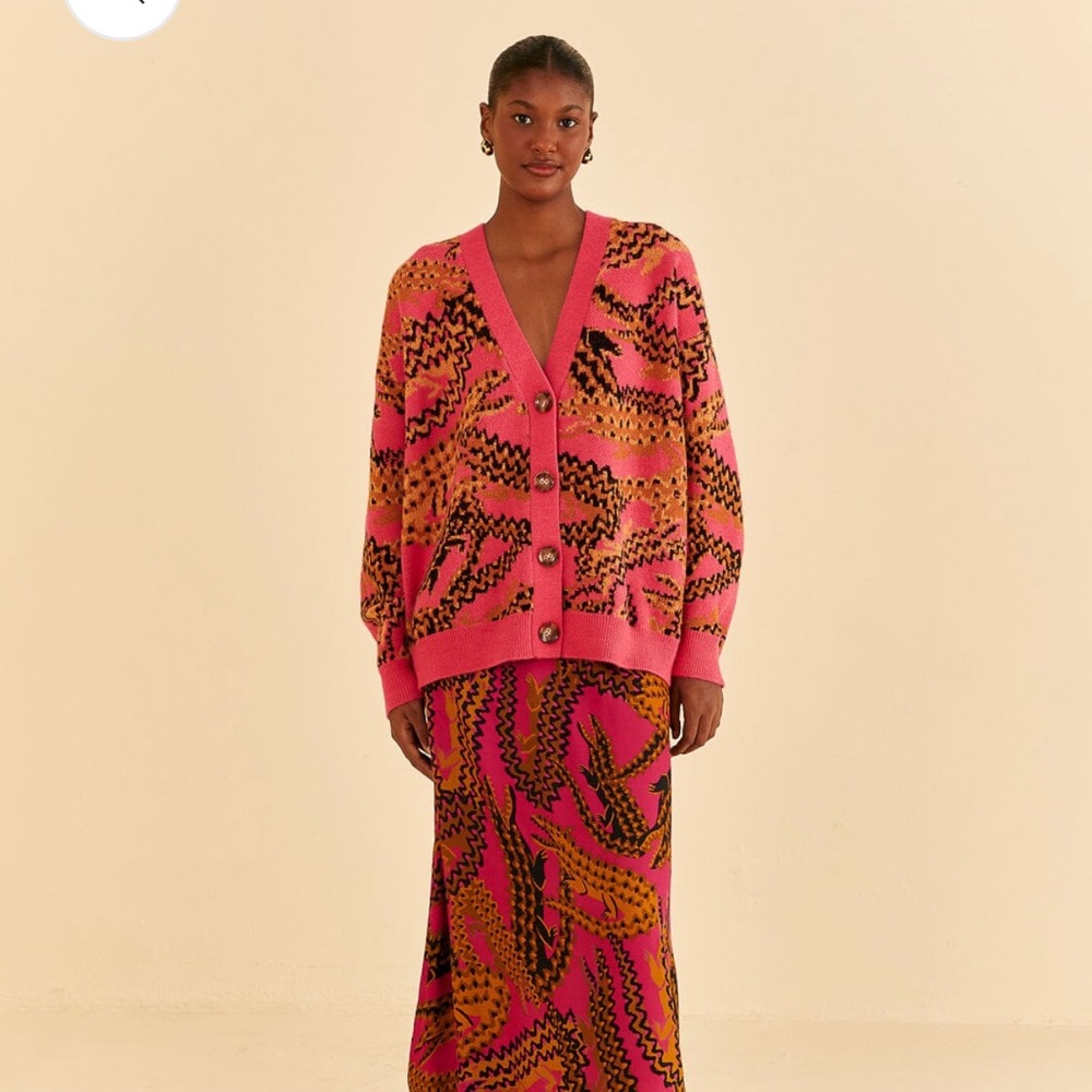 Farm Rio Croco Knit Cardigan